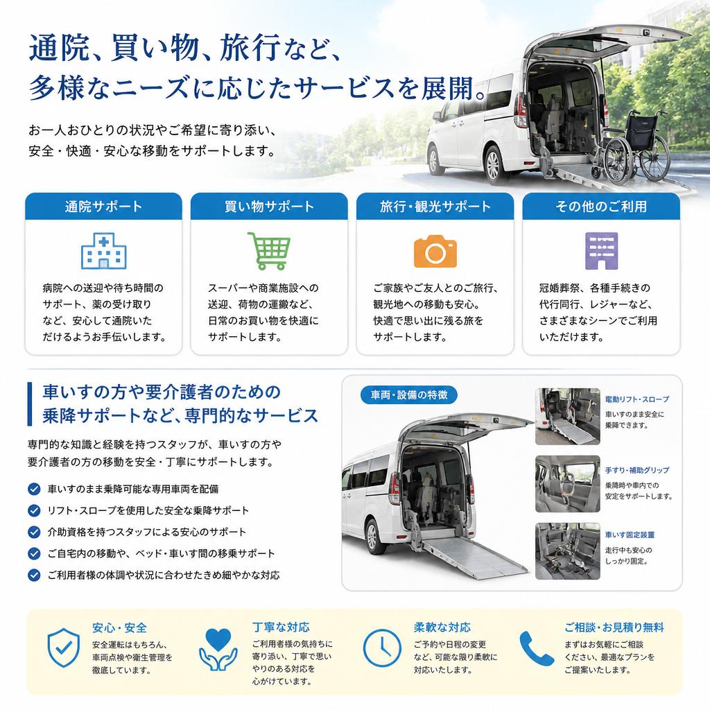 サービスの特徴と対応可能なニーズ